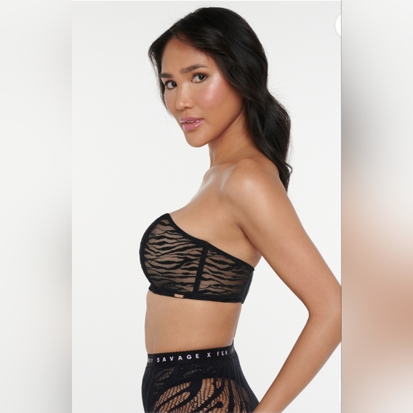 Savage X Fenty - All Over Me Lace Bandeau Bralette - size M - Picture 3 of 6